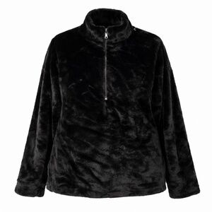 A New Day Faux Fur Pullover Relaxed Fit Cozycore Black